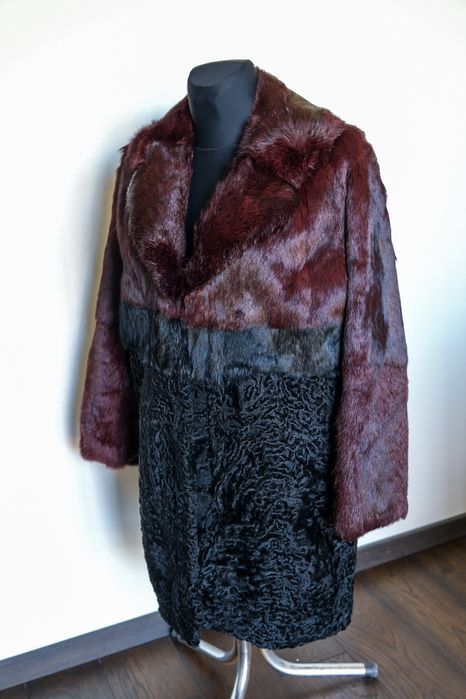 Przepiękne futro upcycled królik i karakuły