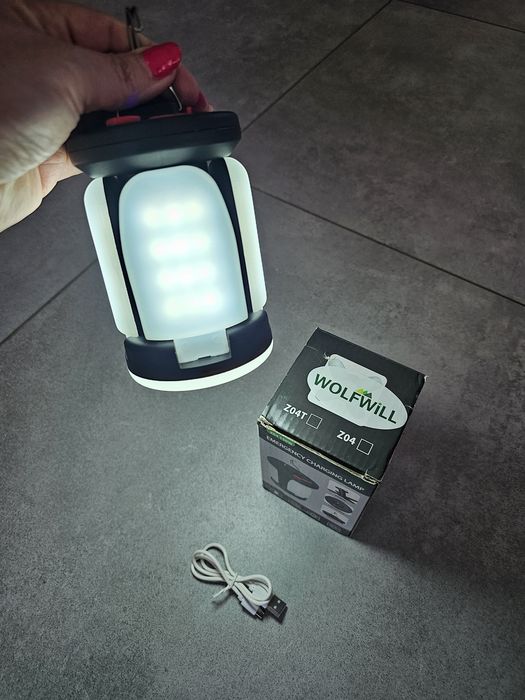 Lampa, latarnia solarna, kempingowa LED, 6 trybów pracy USB
