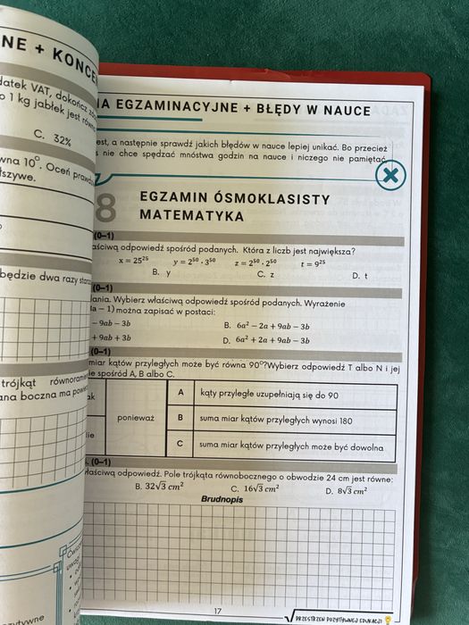 Karty pracy z matematyki egzamin ósmoklasity