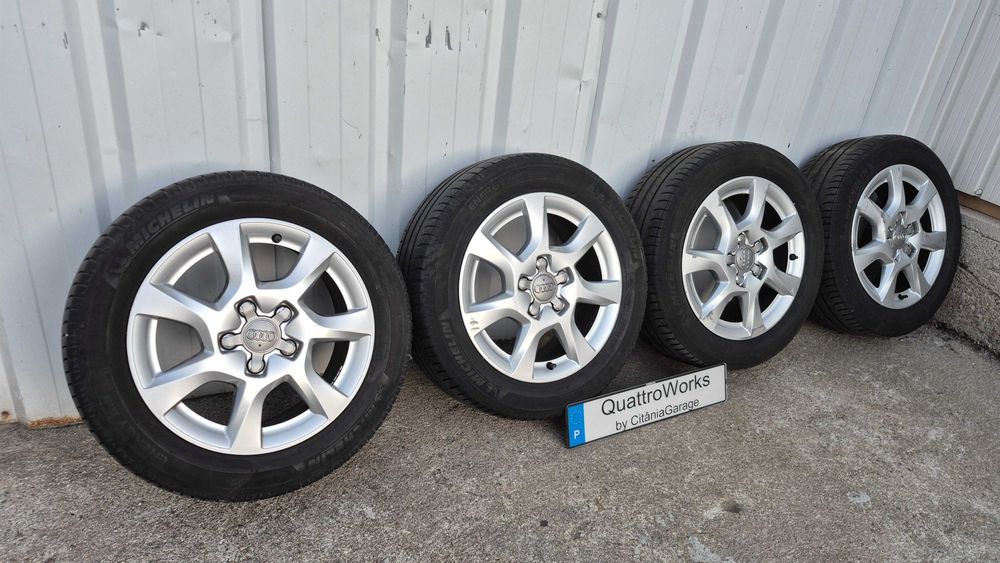 4 Jantes Originais Audi 16 Polegadas 5x112 ET42 7Jx16 + pneus 205/55 R16 Michelin meio piso