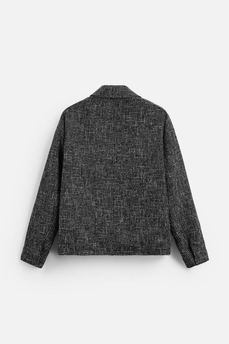 Zara Man kurtka z tkaniny strukturalnej XL szary antracyt