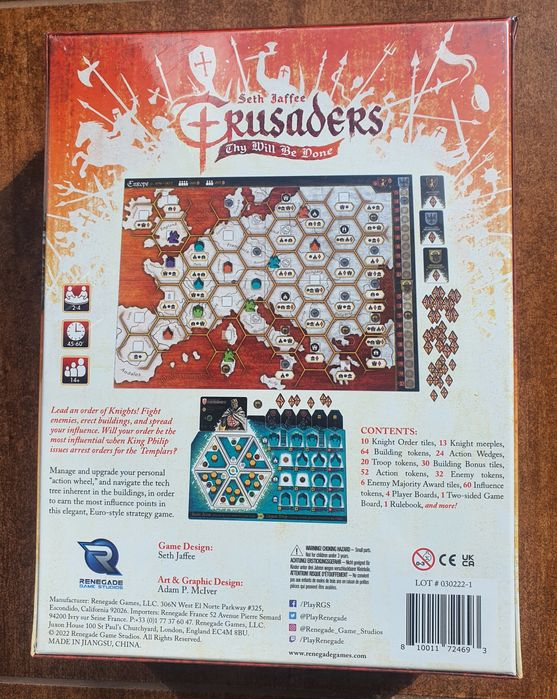 Crusaders: Thy Will be Done, gra planszowa, nowa, EN