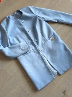 La Petit Lulu elegancki płaszcz błękitny damski 36