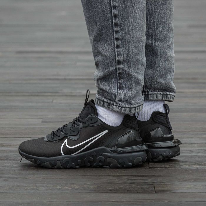 Чоловічі кросівки Nike React Vision "Black/White/Swoosh" Розміри 40-45