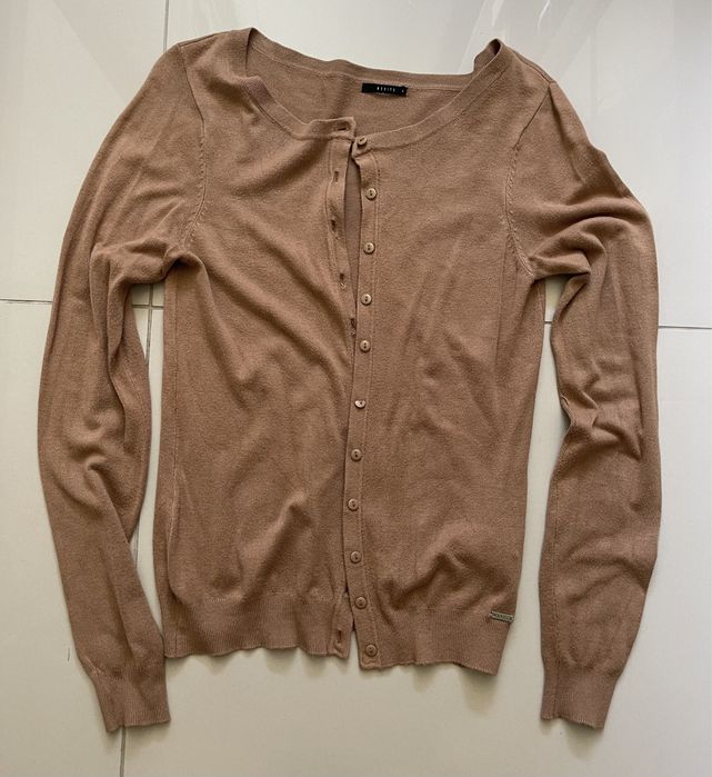 Sweter MOHITO brązowy rozmiar S zapinany na guziki