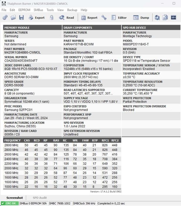 Samsung DDR5 16GB (2x8GB) 5600MHz SO-DIMM для ноутбука/Міні-ПК