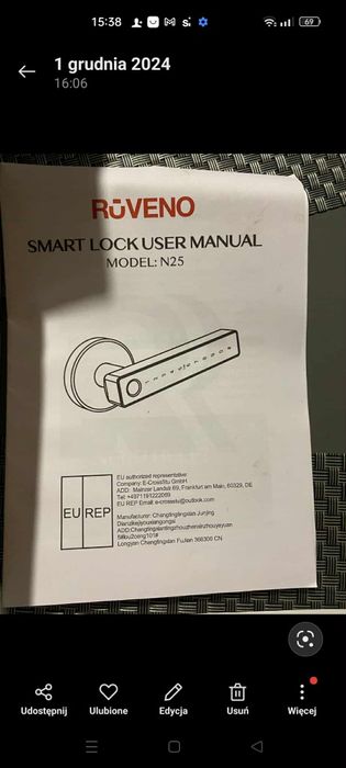 Inteligentna klamka do drzwi