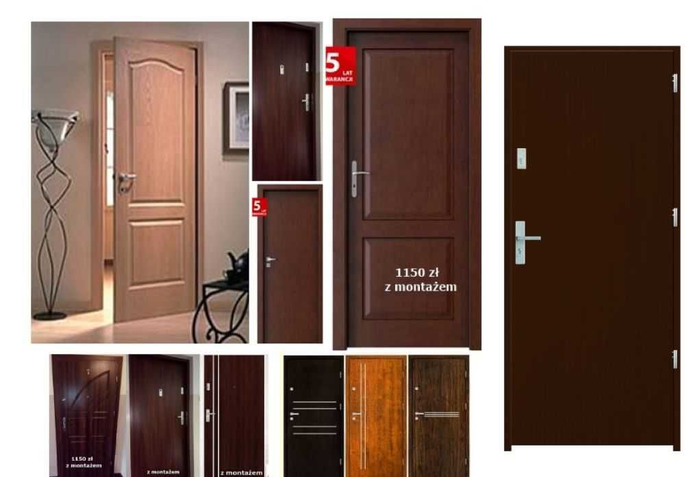 Drzwi z montażem zewnętrzne do mieszkania w bloku ,wejściowe WYPRZEDAŻ