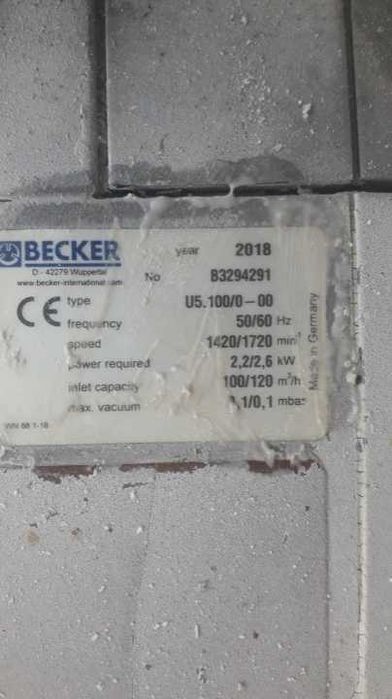 Pompa próżniowa BECKER 2018 ROK