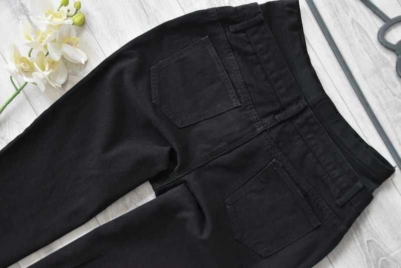 ** jeansy czarne 7/8 podwijane MOM ciążowe_M