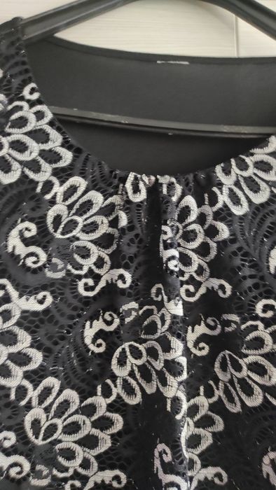Bluzka XL czarna z koronką