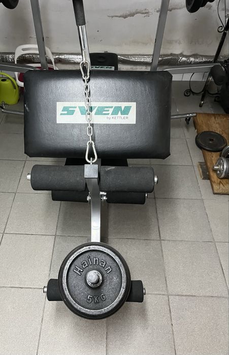 Ławeczka oraz sztanga Sven, Kettler.