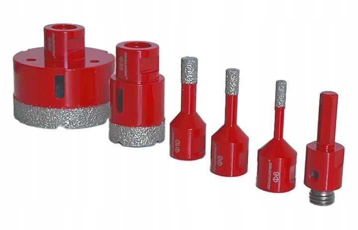 Zestaw otwornic diamentowych do gresu płytek kamienia M14 adapter