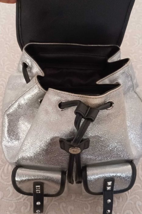 Love Moschino Black and Silver Backpack64176773069057122