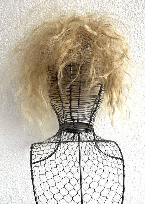 Premium Ultra włosy doczepiane, topper, tupet z grzywką, blond 293.