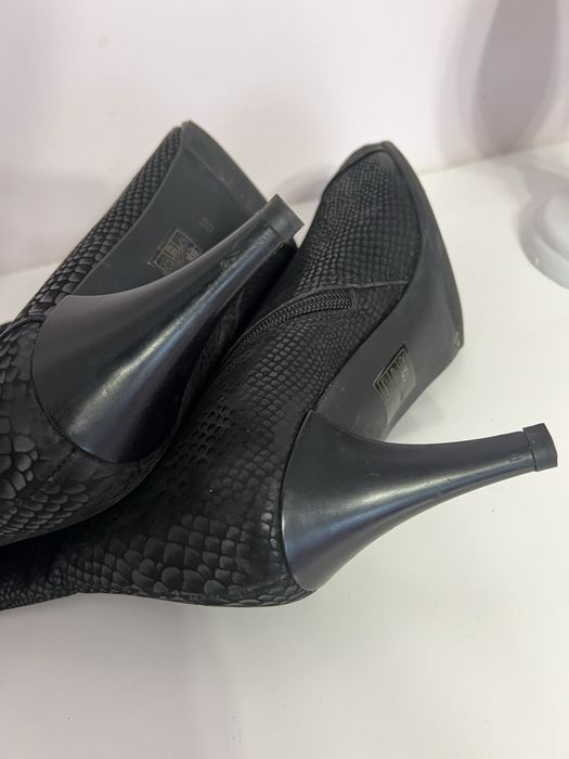 Kozaki czarne, skóra , r. 38