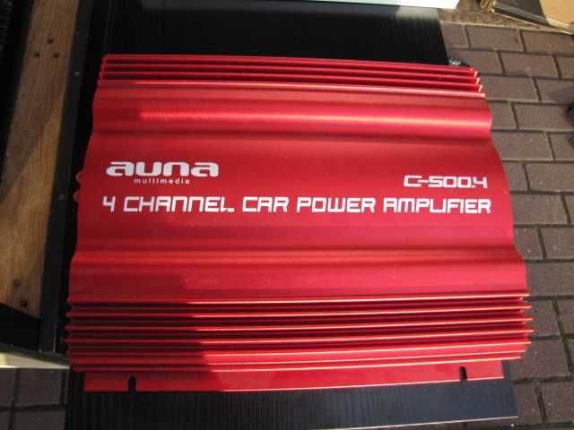 Auna C500.4 4-kanałowy wzmacniacz samochodowy - 4 x 65 W RMS, czerwony