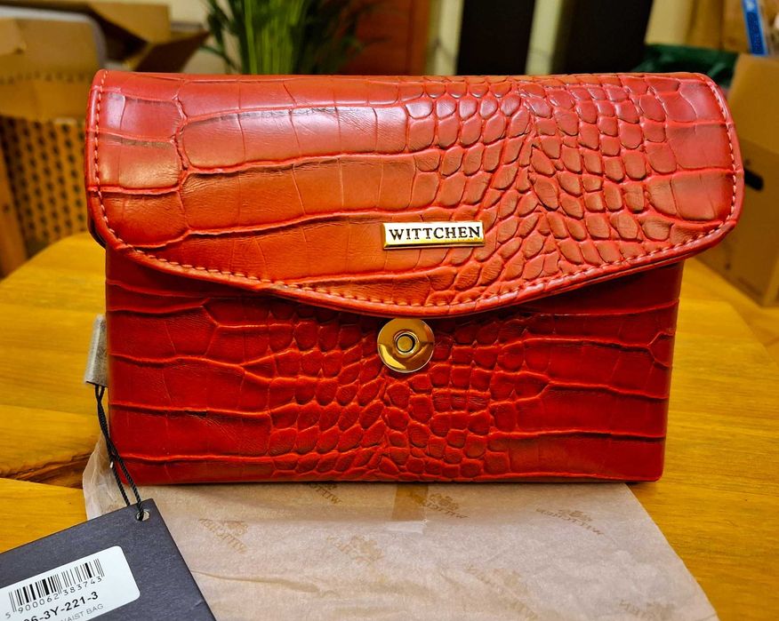Mała saszetka na pasek, nerka damska WITTCHEN, czerwona - NOWA !!!
