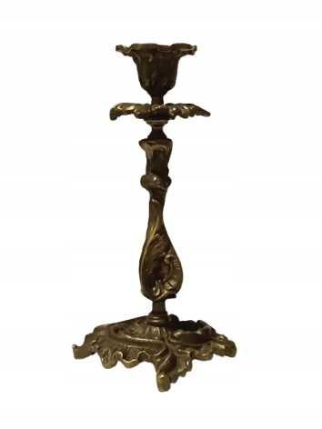 Świecznik mosiężny klasyczny | Styl pałacowy | 19,5 cm