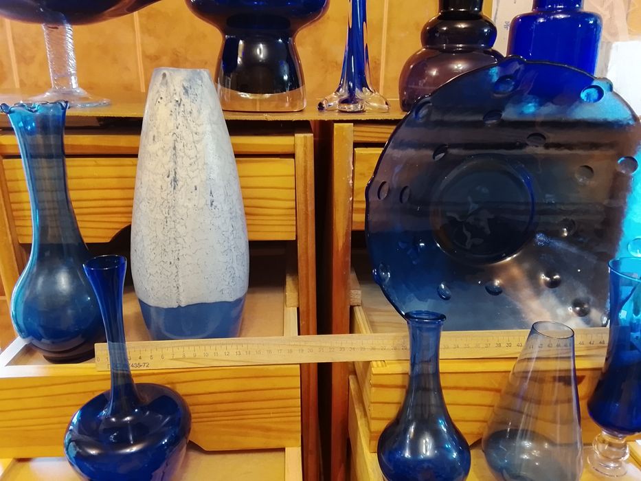 Интерьерные вазы для вашего дома. Синее стекло. Опал. Винтаж