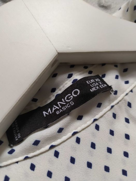 Koszula damska w kropki wzory Mango XS długi rękaw