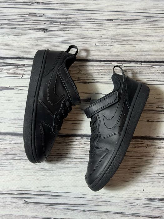 Nike детские кроссовки оригинал на липучке кожаные черные 33 размер