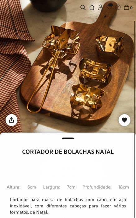 Cortador De Bolachas Natal Zara Home NOVO