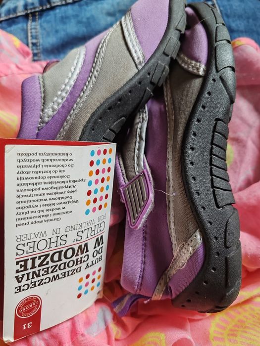 Buty dziewczęce do wody 31 fiolet z metką | water shoes Decathlon