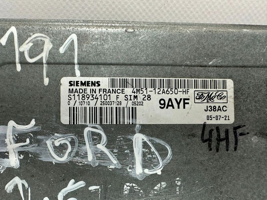Centralina Motor Continental Ford 1.6 4M5112A650HF S118934101F 2001 -