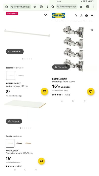 Roupeiro IKEA PAX c/2 portas, 100x60x236cm, em bom estado