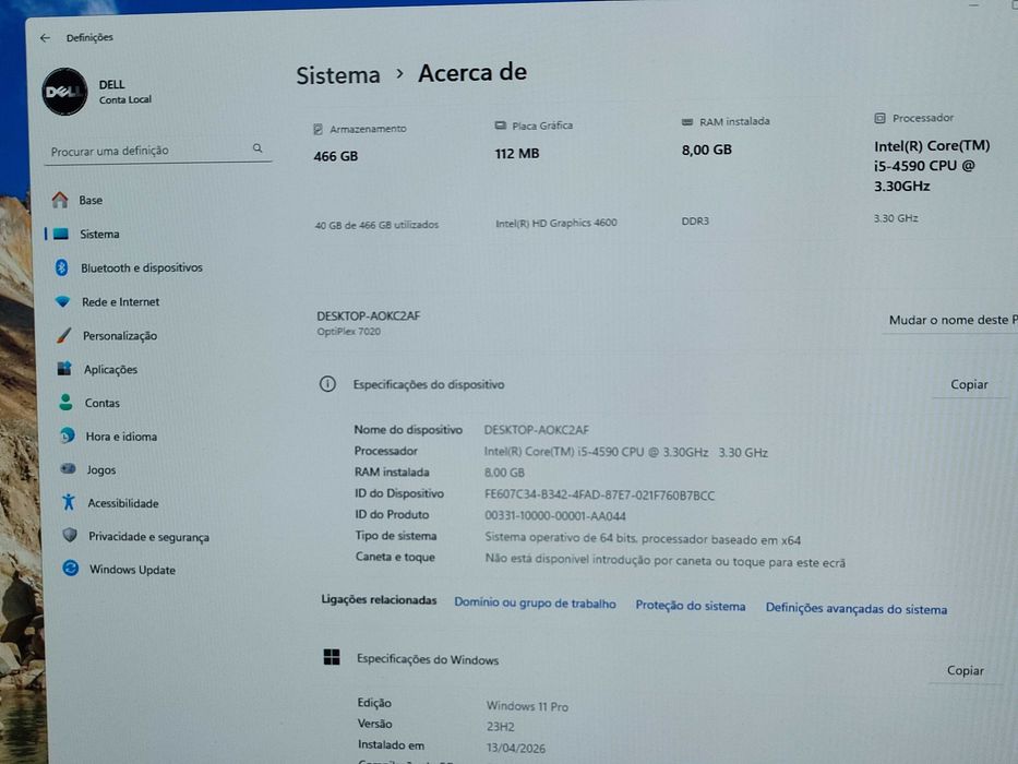 DELL i5-4590/8Gb/HDD 500GB PC Computador