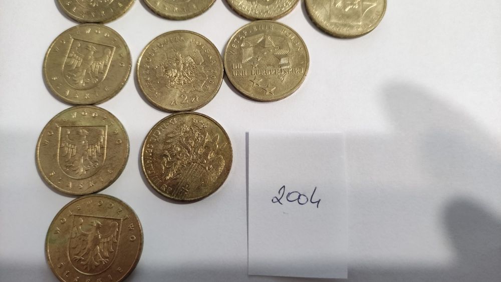 Monety 2 zł 2004r. Cena za 14 szt.