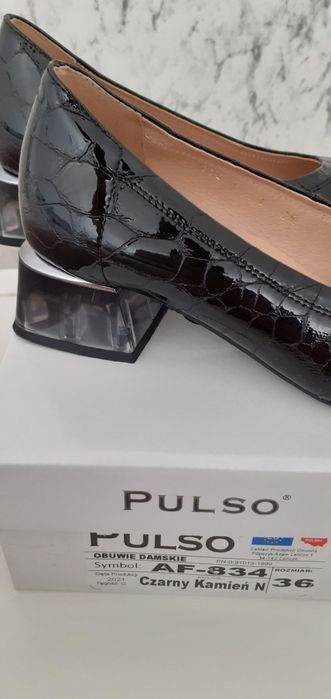 Buty czółenka Pulso skóra Czarny Kamień  roz. 36