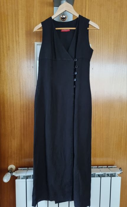 Vestido maxi preto Alain Manoukian