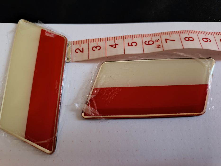 Nowe naklejki emblematy 3D flaga Polski na samochód 2 sztuki