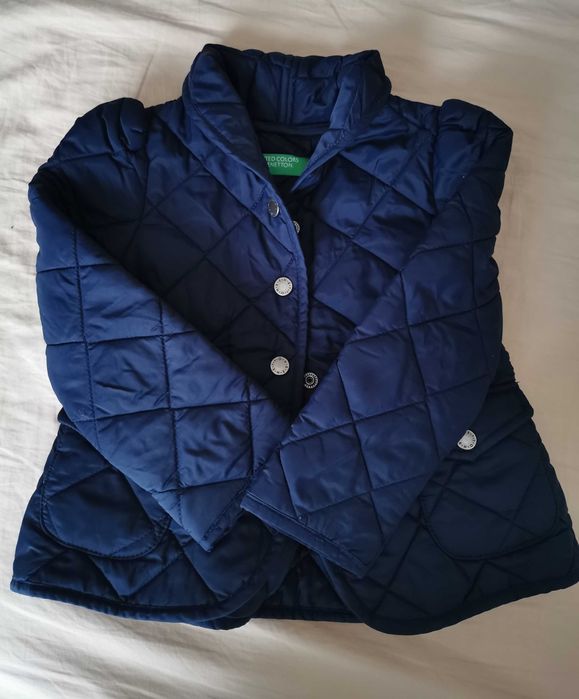 Kurtka pikowana Benetton XXS 100cm granatowa