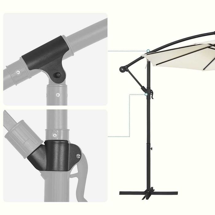 Parasol ogrodowy / składany / śr.300cm / ochrona UV / SONGMICS / W1135!