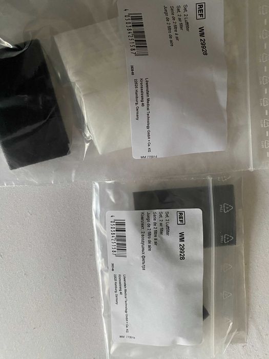Zestaw dwóch filtrów  powietrza marki  Lowenstein do aparatów CPAP