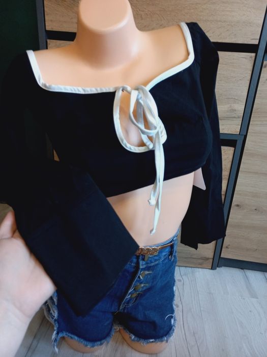 Nowa bluzka crop top stylowy S