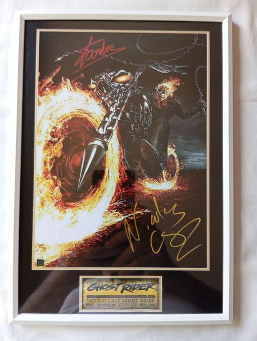 Moldura Filme Ghost Rider com Autógrafos (A4)