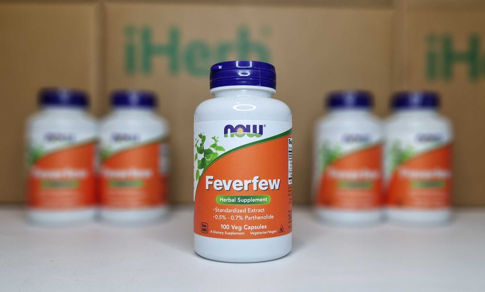 Пиретрум дівочий Now Foods Feverfew, 100 капсул. Природній спазмолітик