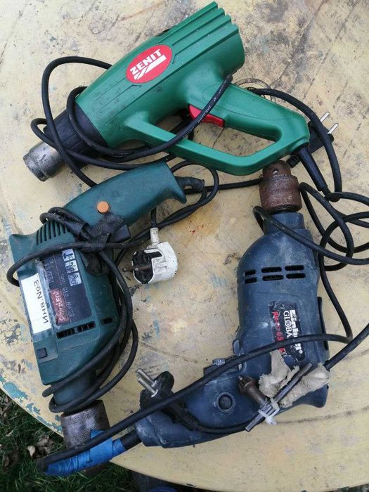 Электродрели, фен б.у.