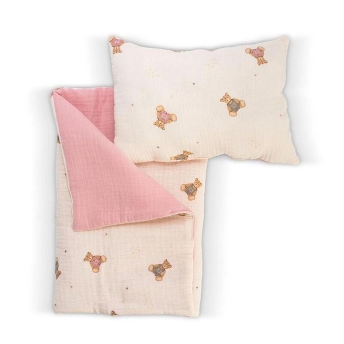 Pościel w misie do łóżeczka dla lalki do 46cm ,530x310 mm