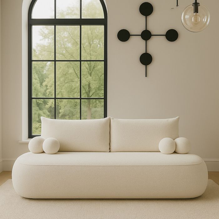 Kanapa Rozkładana Boucle Funkcja Spania Wybór kolorów