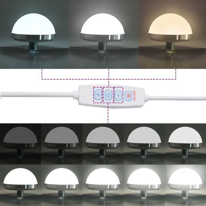 vidaXL Lustro toaletowe z lampkami LED Białe 80x55x18 cm