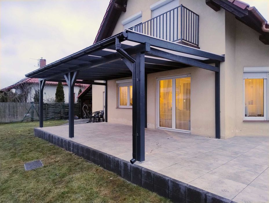 Zadaszenie tarasu, wiata drewniana, poliwęglan lity !