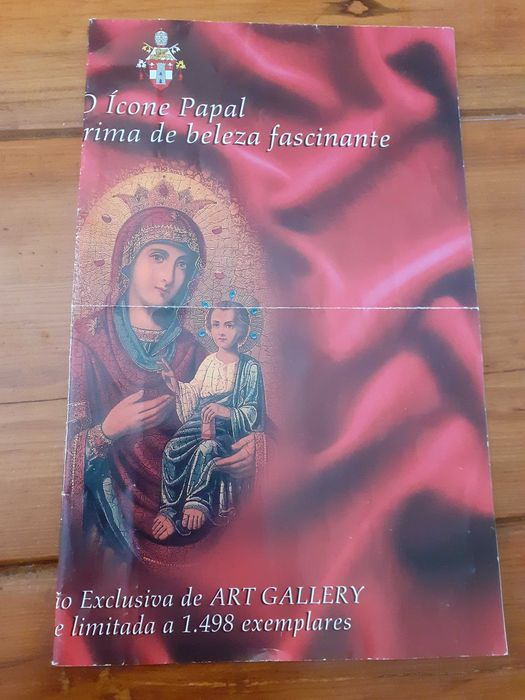 Icone repr. autorizada folha de ouro e pedras preciosas