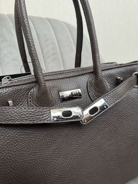 Жіноча шкіряна сумка тоут шоколадна vera pelle