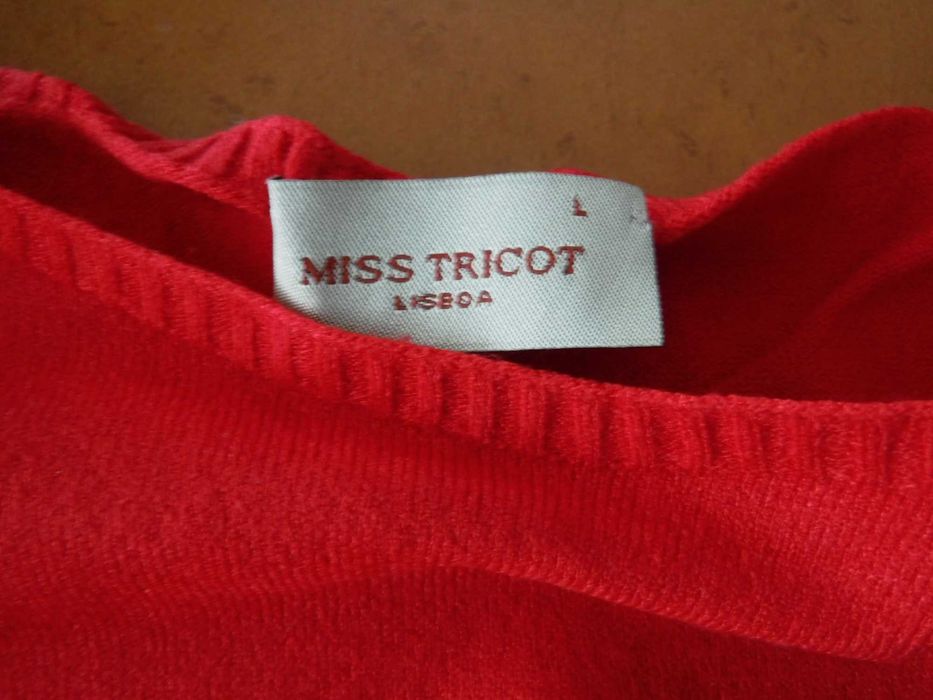 T shirt em malha manga a três quartos
