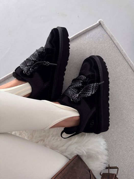 кросівки чорні  UGG Lowmel  угі кроси зимові на хутрі ловмел